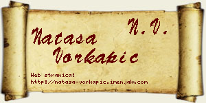 Nataša Vorkapić vizit kartica